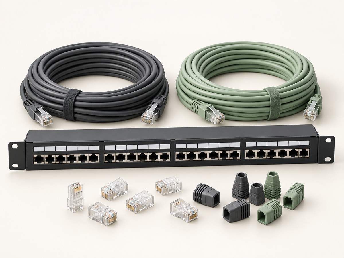 Illustration of copper network cabling