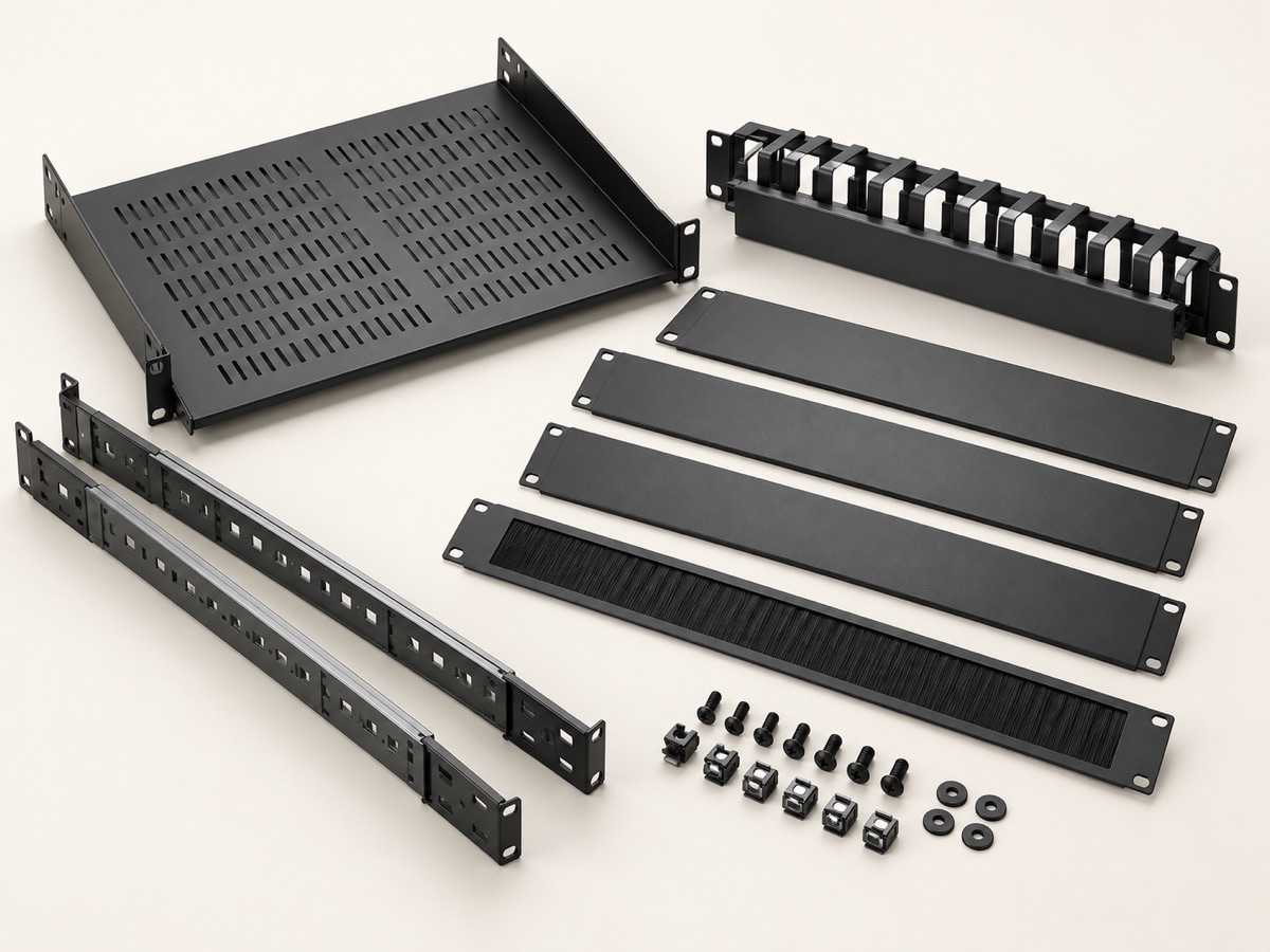 Illustration of rack accessories and cable management